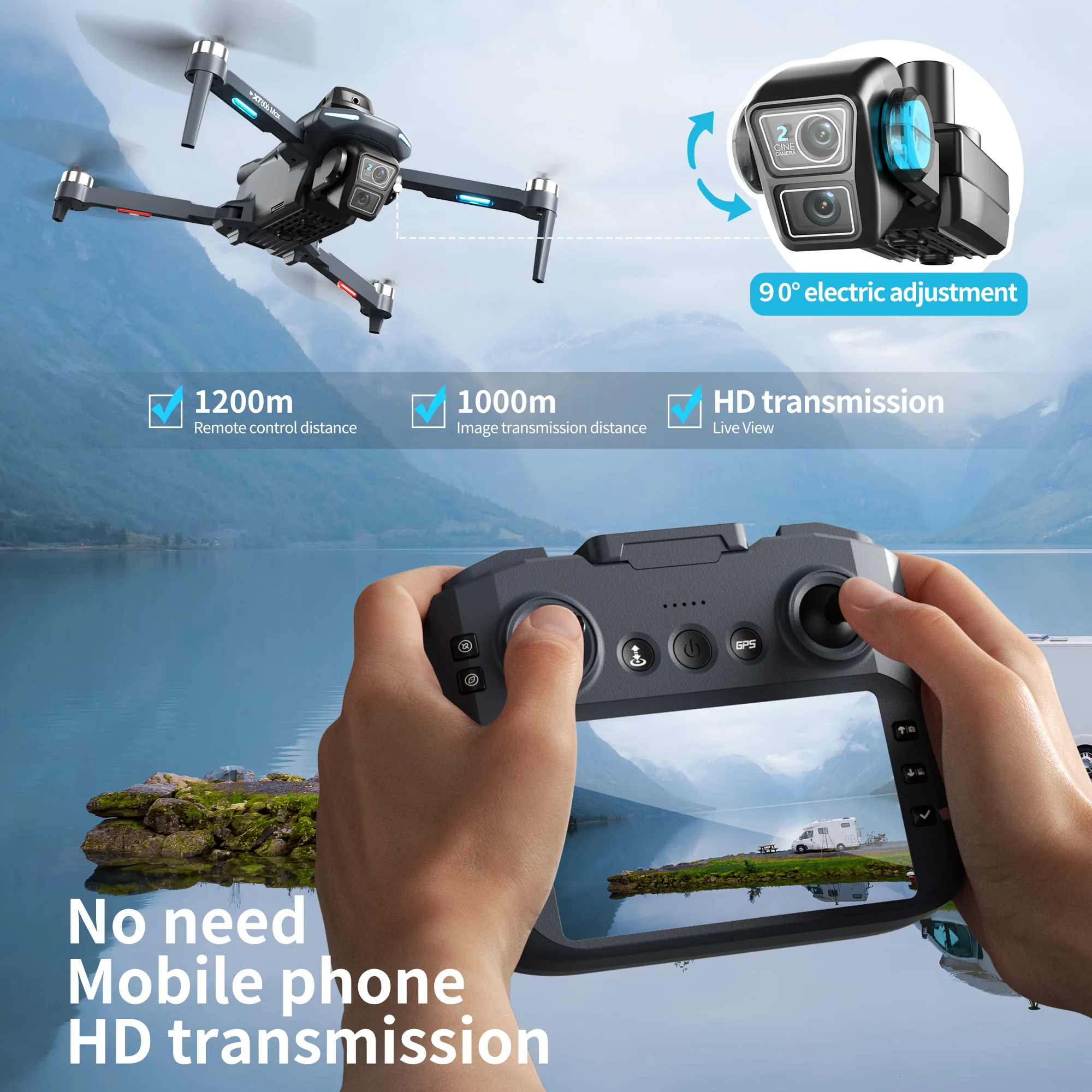 オリジナルXT606 MAX GPSドローン 4Kプロフェッ - Drone Photogrammetry のレビューと価格